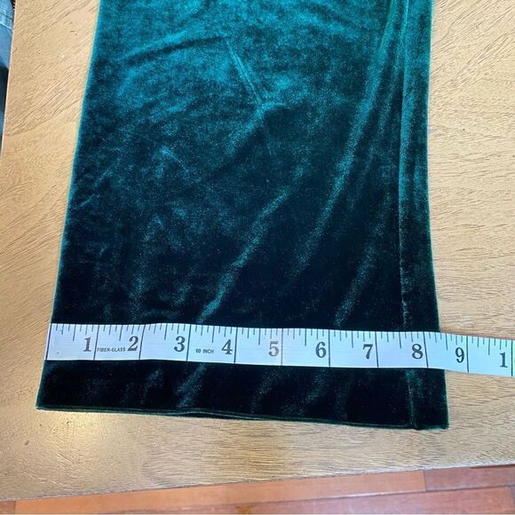 Vintage Forest Green Velvet Wide Leg Pants Size Medium - Picture 7 of 8